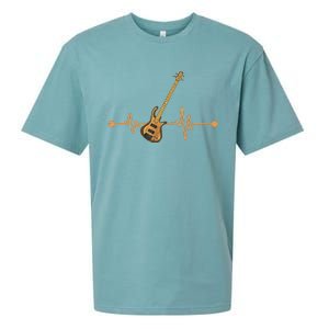 Bass Guitar Player Heartbeat Musical Instrument Bass Guitar Sueded Cloud Jersey T-Shirt