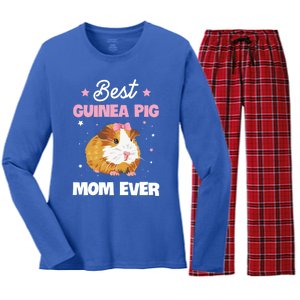 Best Guinea Pig Mom Ever Design For Your Guinea Pig Mom Cute Gift Women's Long Sleeve Flannel Pajama Set 