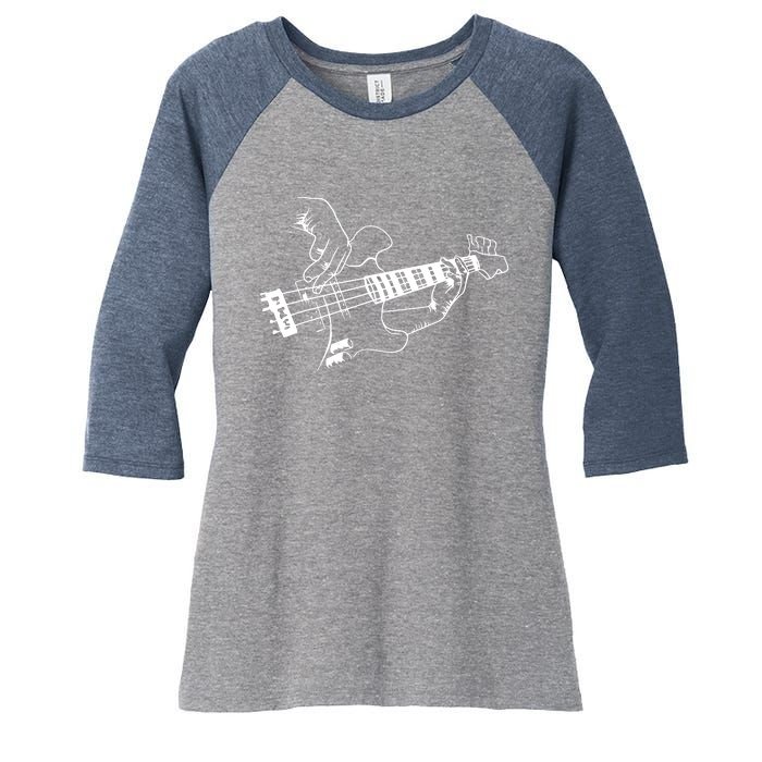 Bass Guitar Player Music Guitarist Musician Rock Women's Tri-Blend 3/4-Sleeve Raglan Shirt