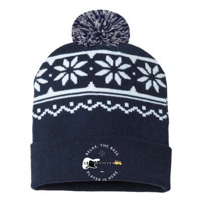 Bass Guitar Player Relax The Bass Player Is Here USA-Made Snowflake Beanie