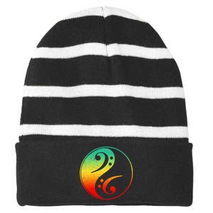 Bass Guitar Player Musical Instrument Bass Guitar Cute Gift Striped Beanie with Solid Band