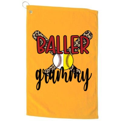 Baller Grammy Proud Baseball Softball Grammy Grandma Gift Platinum Collection Golf Towel