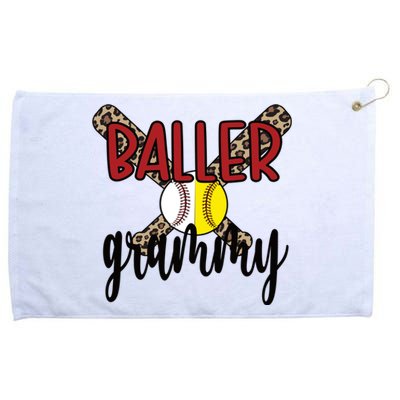 Baller Grammy Proud Baseball Softball Grammy Grandma Gift Grommeted Golf Towel