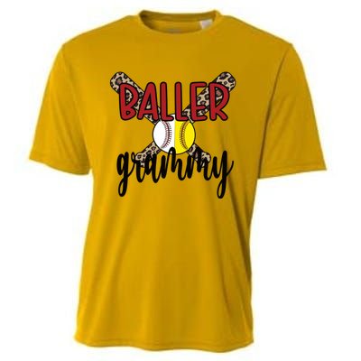 Baller Grammy Proud Baseball Softball Grammy Grandma Gift Cooling Performance Crew T-Shirt