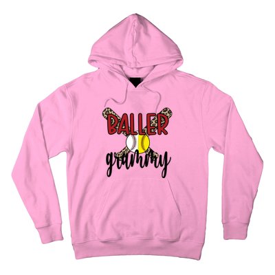 Baller Grammy Proud Baseball Softball Grammy Grandma Gift Hoodie