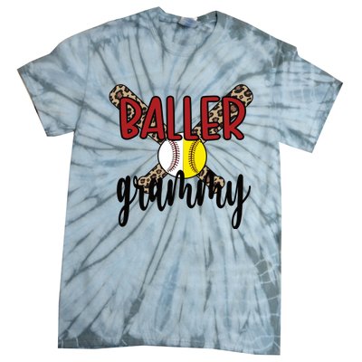 Baller Grammy Proud Baseball Softball Grammy Grandma Gift Tie-Dye T-Shirt