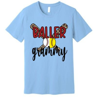 Baller Grammy Proud Baseball Softball Grammy Grandma Gift Premium T-Shirt