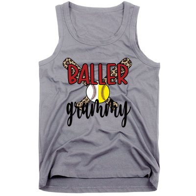 Baller Grammy Proud Baseball Softball Grammy Grandma Gift Tank Top