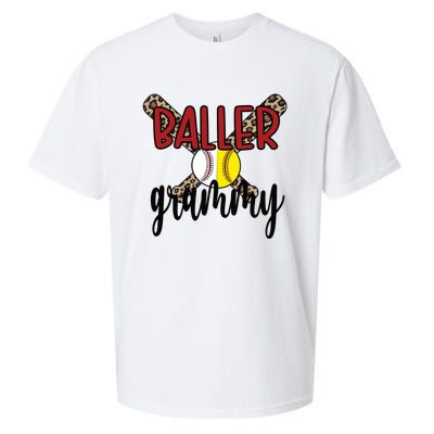 Baller Grammy Proud Baseball Softball Grammy Grandma Gift Sueded Cloud Jersey T-Shirt