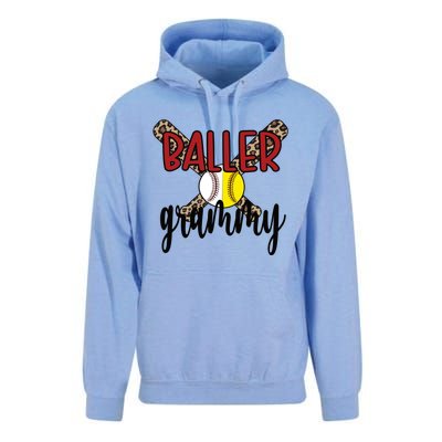 Baller Grammy Proud Baseball Softball Grammy Grandma Gift Unisex Surf Hoodie