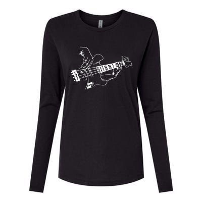 Bass Guitar Player Music Guitarist Musician Womens Cotton Relaxed Long Sleeve T-Shirt