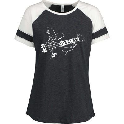 Bass Guitar Player Music Guitarist Musician Enza Ladies Jersey Colorblock Tee