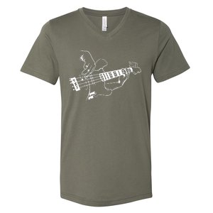 Bass Guitar Player Music Guitarist Musician V-Neck T-Shirt