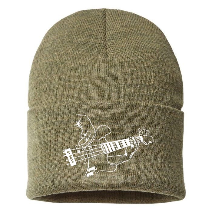 Bass Guitar Player Music Guitarist Musician Sustainable Knit Beanie