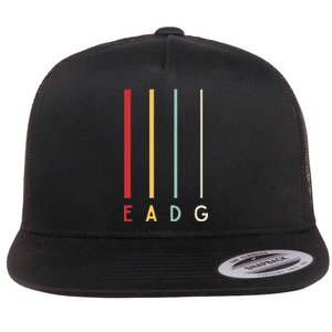 Bass Guitarist Player Eadg 4 Strings Bassist Band Musician Flat Bill Trucker Hat