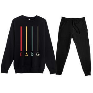 Bass Guitarist Player Eadg 4 Strings Bassist Band Musician Premium Crewneck Sweatsuit Set