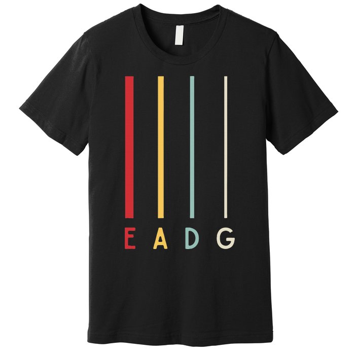 Bass Guitarist Player Eadg 4 Strings Bassist Band Musician Premium T-Shirt