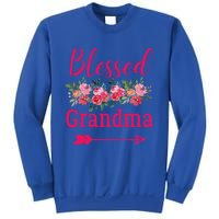 Blessed Grandma Pink Watercolor Flower Bouquet Funny Gift Sweatshirt