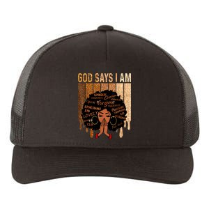 Black Girl Queen God Says I Am Melanin History Month Yupoong Adult 5-Panel Trucker Hat