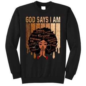 Black Girl Queen God Says I Am Melanin History Month Sweatshirt