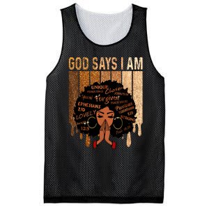 Black Girl Queen God Says I Am Melanin History Month Mesh Reversible Basketball Jersey Tank