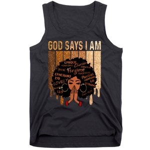 Black Girl Queen God Says I Am Melanin History Month Tank Top