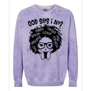 Black Girl Queen God Says I Am Melanin History Month Colorblast Crewneck Sweatshirt