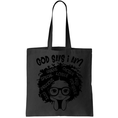 Black Girl Queen God Says I Am Melanin History Month Bag