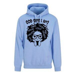 Black Girl Queen God Says I Am Melanin History Month Unisex Surf Hoodie