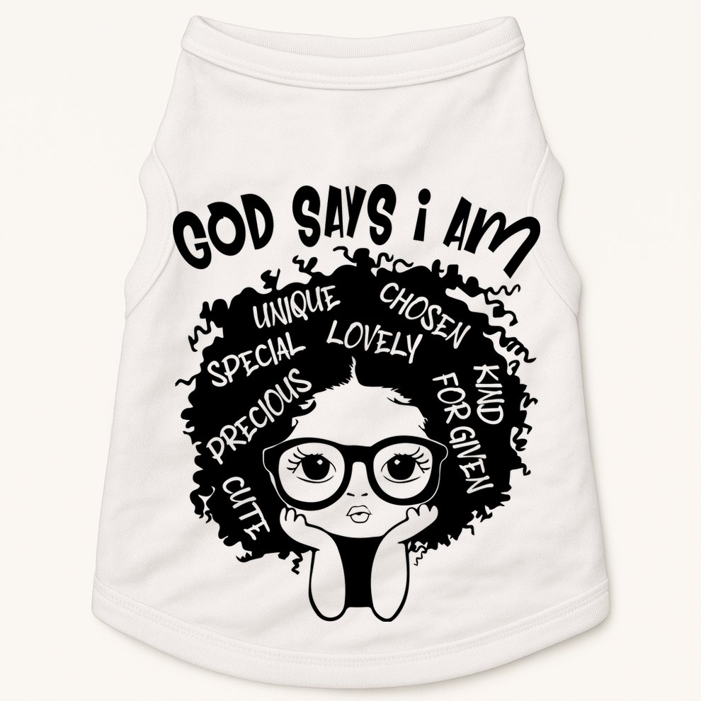 Black Girl Queen God Says I Am Melanin History Month Doggie Tank
