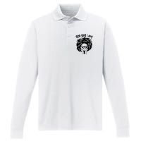 Black Girl Queen God Says I Am Melanin History Month Performance Long Sleeve Polo