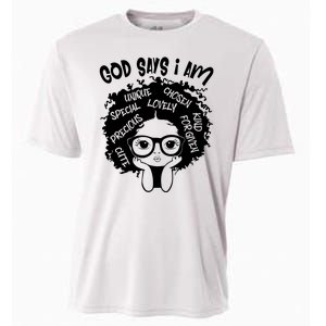 Black Girl Queen God Says I Am Melanin History Month Cooling Performance Crew T-Shirt