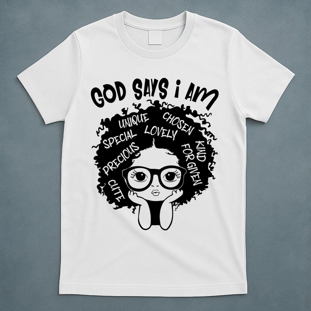 Black Girl Queen God Says I Am Melanin History Month T-Shirt
