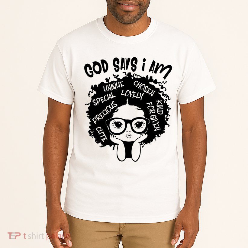 Black Girl Queen God Says I Am Melanin History Month Tall T-Shirt