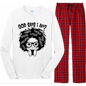 Black Girl Queen God Says I Am Melanin History Month Long Sleeve Pajama Set