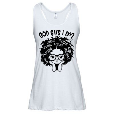 Black Girl Queen God Says I Am Melanin History Month Ladies Essential Flowy Tank