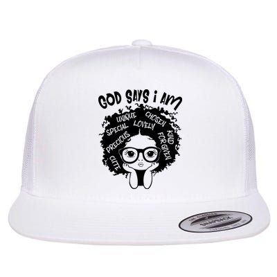 Black Girl Queen God Says I Am Melanin History Month Flatbill Hat