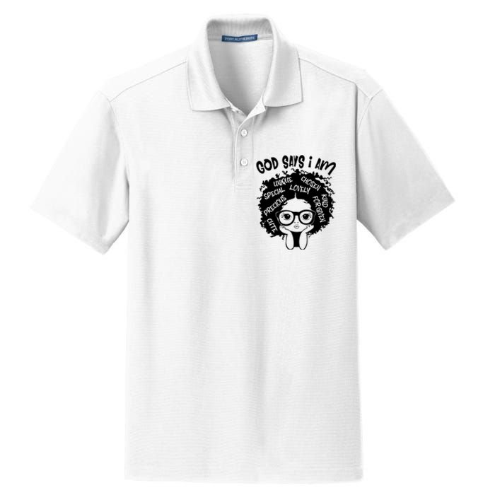 Black Girl Queen God Says I Am Melanin History Month Dry Zone Grid Polo