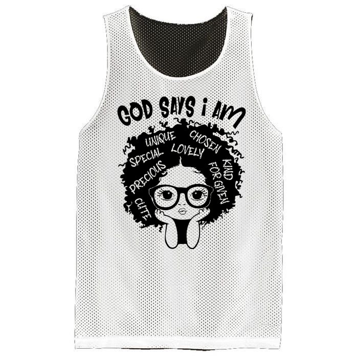 Black Girl Queen God Says I Am Melanin History Month Mesh Reversible Basketball Jersey Tank