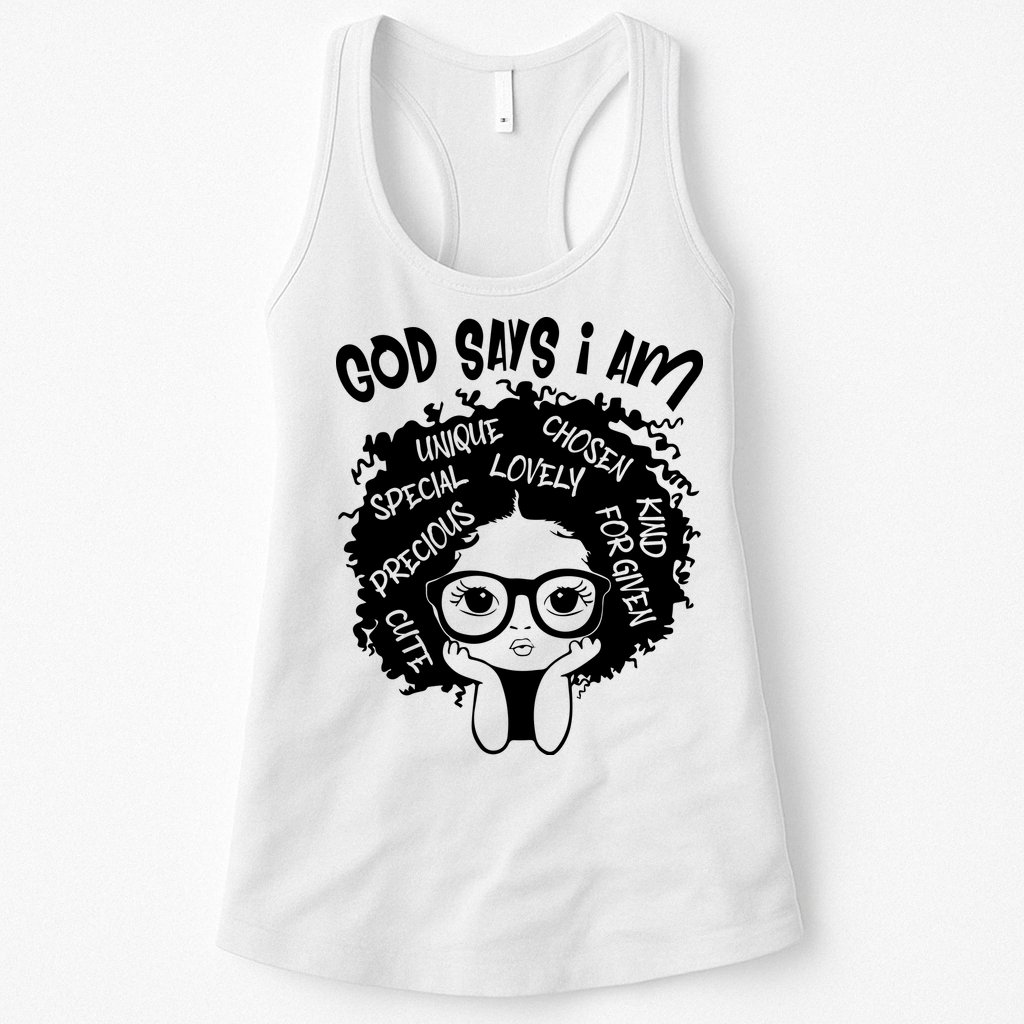 Black Girl Queen God Says I Am Melanin History Month Womens Tank Top