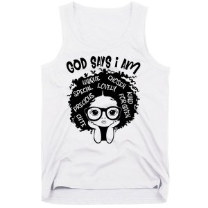 Black Girl Queen God Says I Am Melanin History Month Tank Top