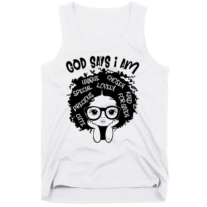 Black Girl Queen God Says I Am Melanin History Month Tank Top