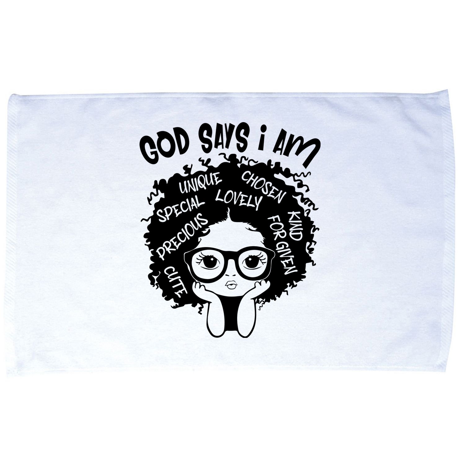 Black Girl Queen God Says I Am Melanin History Month Microfiber Hand Towel