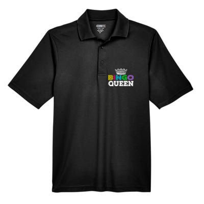 Bingo Gift Queen Funny Bingo Queen Funny Gift Moms Gift Men's Origin Performance Pique Polo