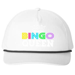 Bingo Gift Queen Funny Bingo Queen Funny Gift Moms Gift Snapback Five-Panel Rope Hat