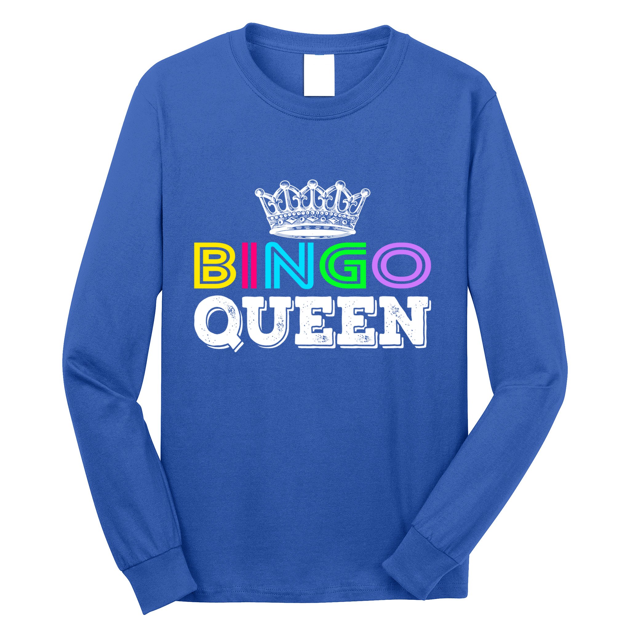Bingo Gift Queen Funny Bingo Queen Funny Gift Moms Gift Long Sleeve Shirt