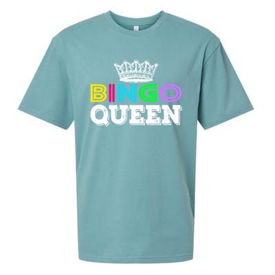 Bingo Gift Queen Funny Bingo Queen Funny Gift Moms Gift Sueded Cloud Jersey T-Shirt