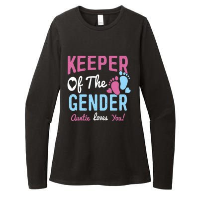 Baby Gender Reveal Keeper Of The Gender Auntie Loves You Womens CVC Long Sleeve Shirt