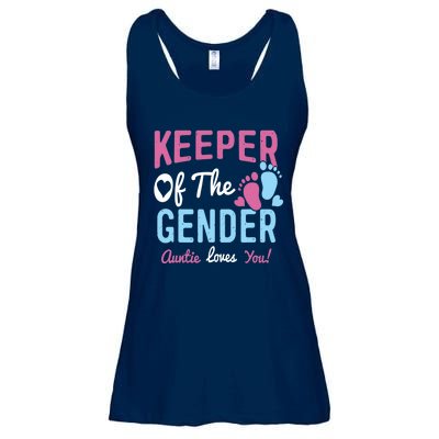 Baby Gender Reveal Keeper Of The Gender Auntie Loves You Ladies Essential Flowy Tank