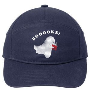 Booooks! Ghost Reading Books Halloween Gift Funny Gift 7-Panel Snapback Hat